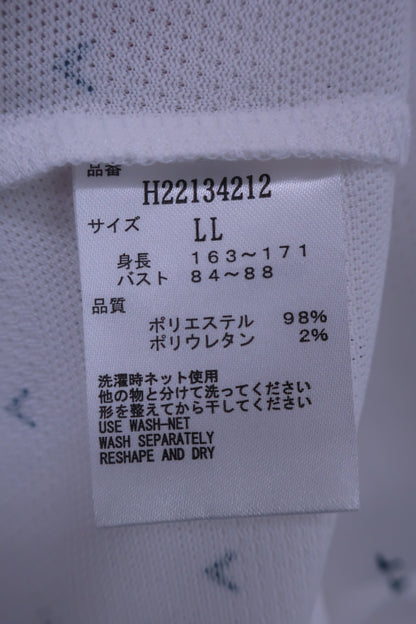 Callaway(キャロウェイ) ポロシャツ 白ネイビーロゴ柄 レディース LL H22134212 A