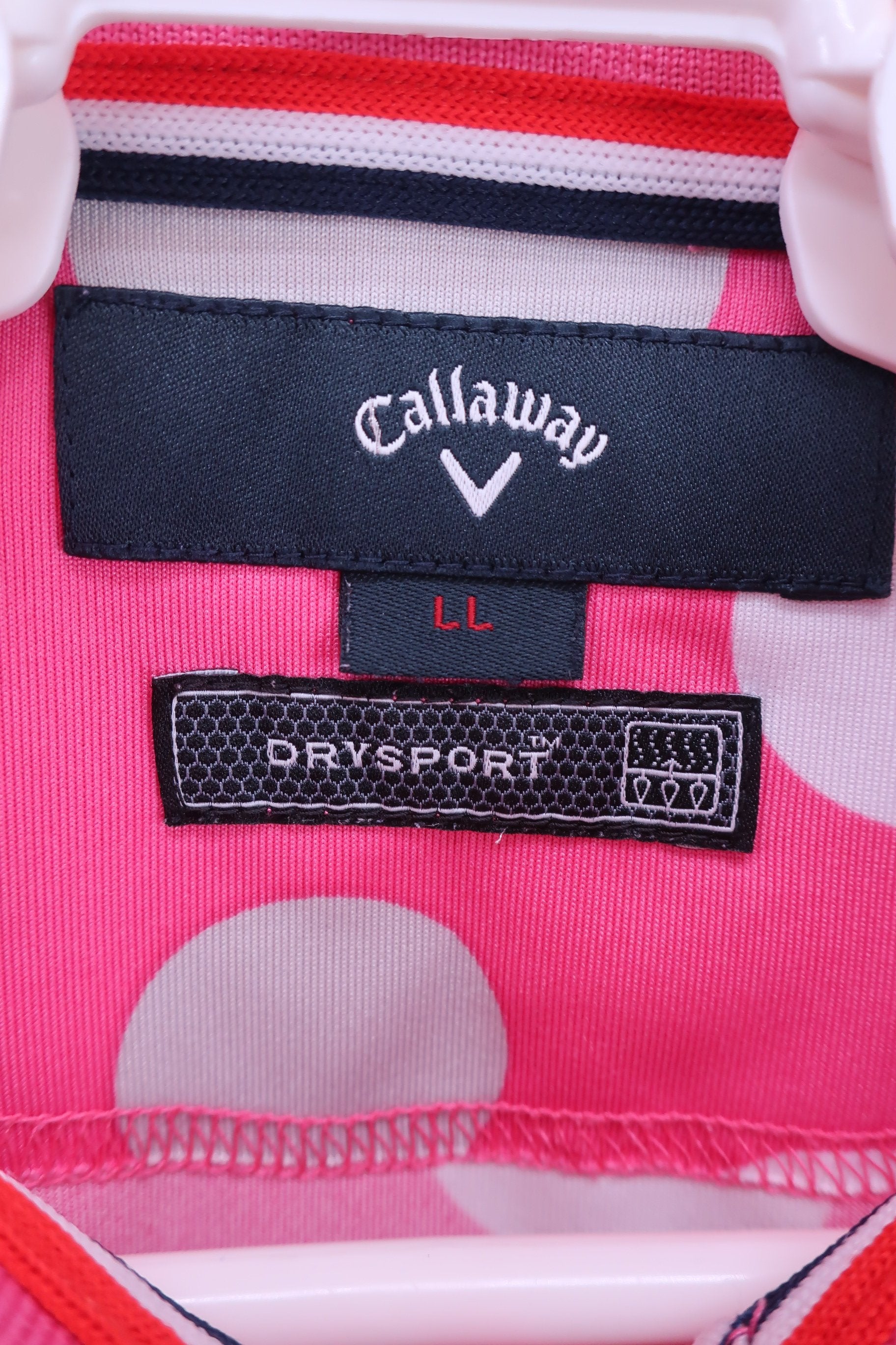 Callaway(キャロウェイ) ポロシャツ ピンク白水玉柄 レディース LL 241-151899 B