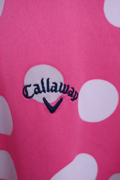 Callaway(キャロウェイ) ポロシャツ ピンク白水玉柄 レディース LL 241-151899 B