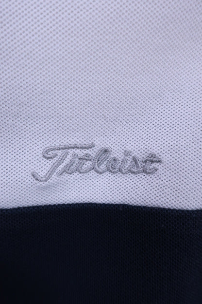 Titleist(タイトリスト) ノースリーブポロシャツ 白ネイビー レディース LL B