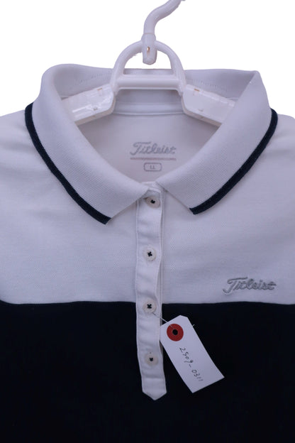 Titleist(タイトリスト) ノースリーブポロシャツ 白ネイビー レディース LL B