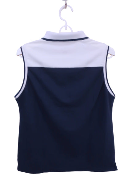 Titleist(タイトリスト) ノースリーブポロシャツ 白ネイビー レディース LL B