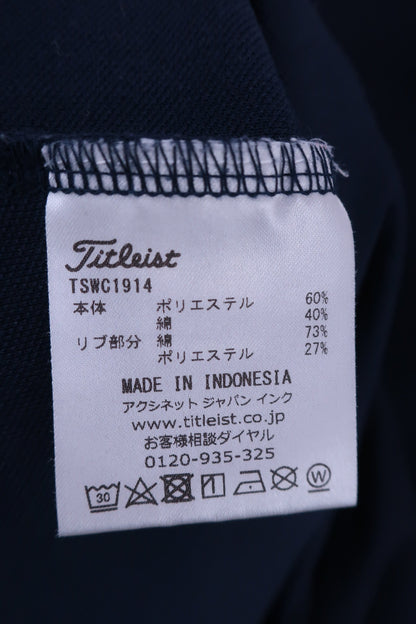 Titleist(タイトリスト) ノースリーブポロシャツ 白ネイビー レディース LL B