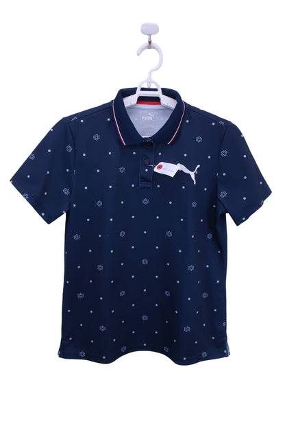 PUMA GOLF(プーマゴルフ) ポロシャツ ネイビー白ドット柄 レディース XL B