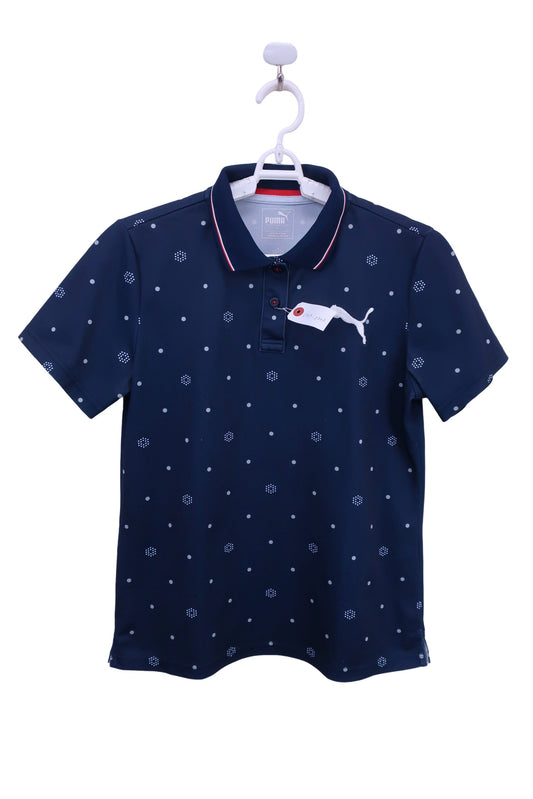 PUMA GOLF(プーマゴルフ) ポロシャツ ネイビー白ドット柄 レディース XL B