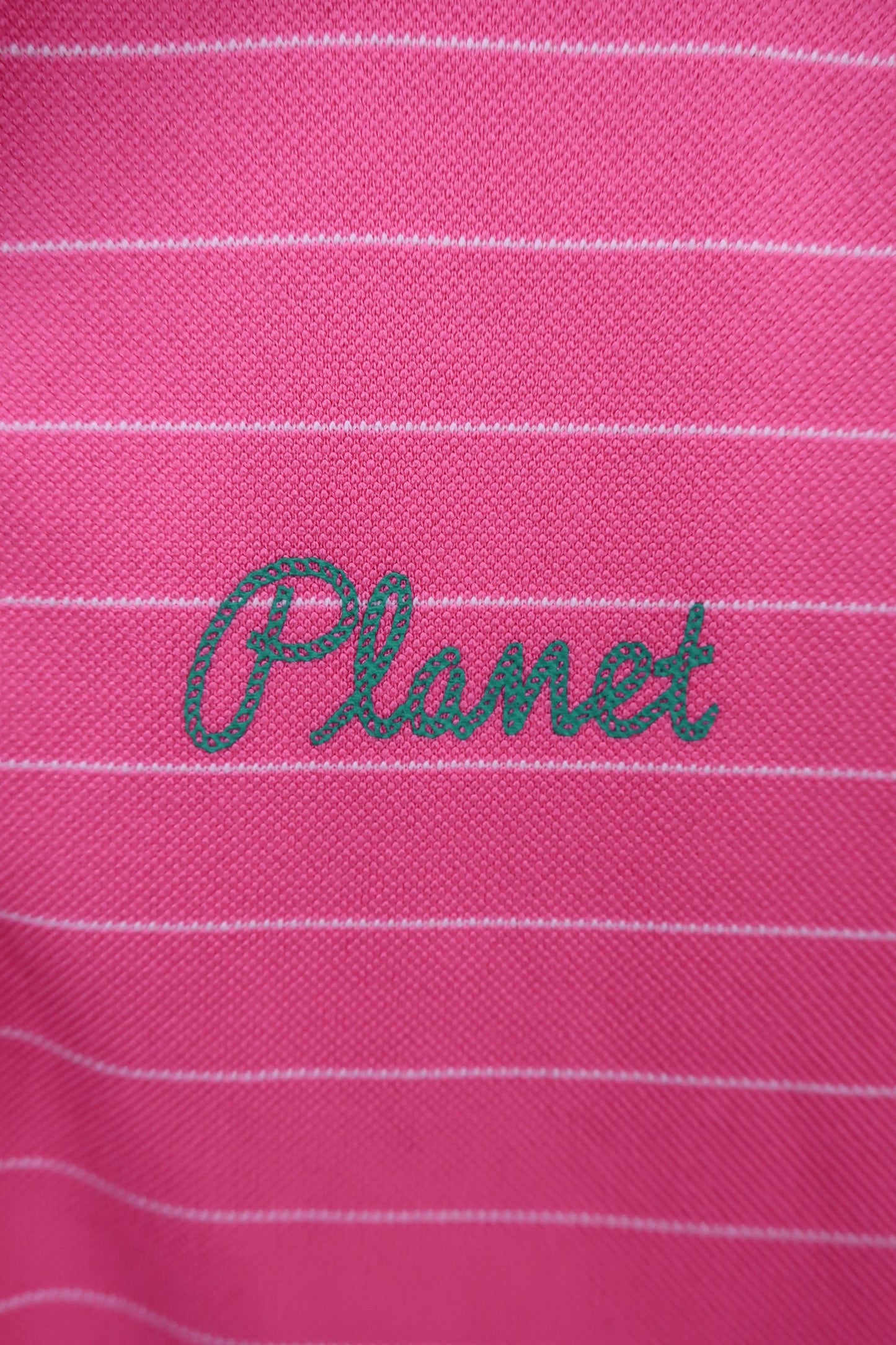 Planet Golf(プラネットゴルフ) ポロシャツ ピンク白ボーダー レディース L A