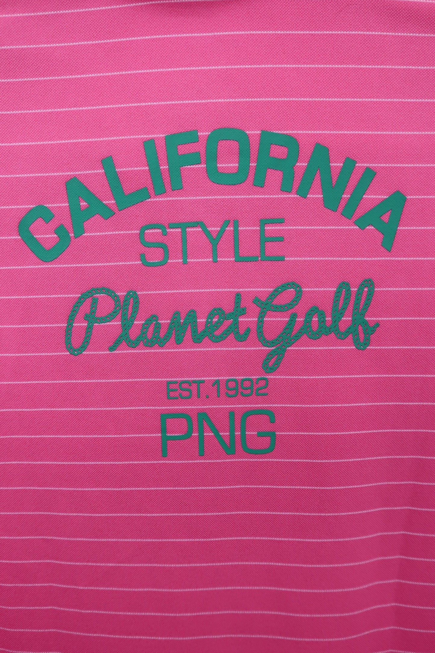 Planet Golf(プラネットゴルフ) ポロシャツ ピンク白ボーダー レディース L A