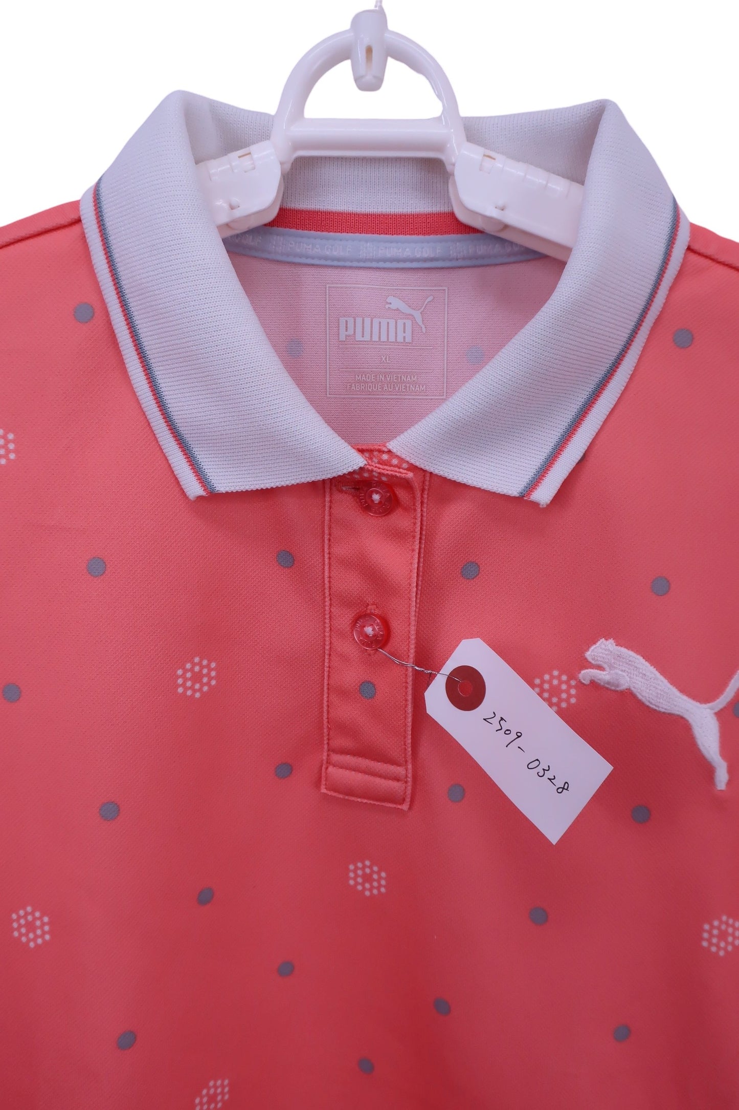PUMA GOLF(プーマゴルフ) ポロシャツ ピンクドット柄 レディース XL A