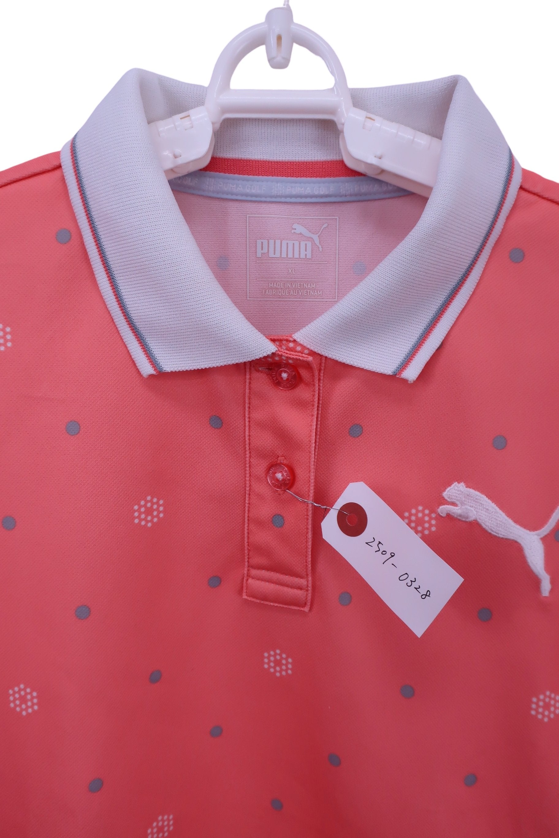 PUMA GOLF(プーマゴルフ) ポロシャツ ピンクドット柄 レディース XL A