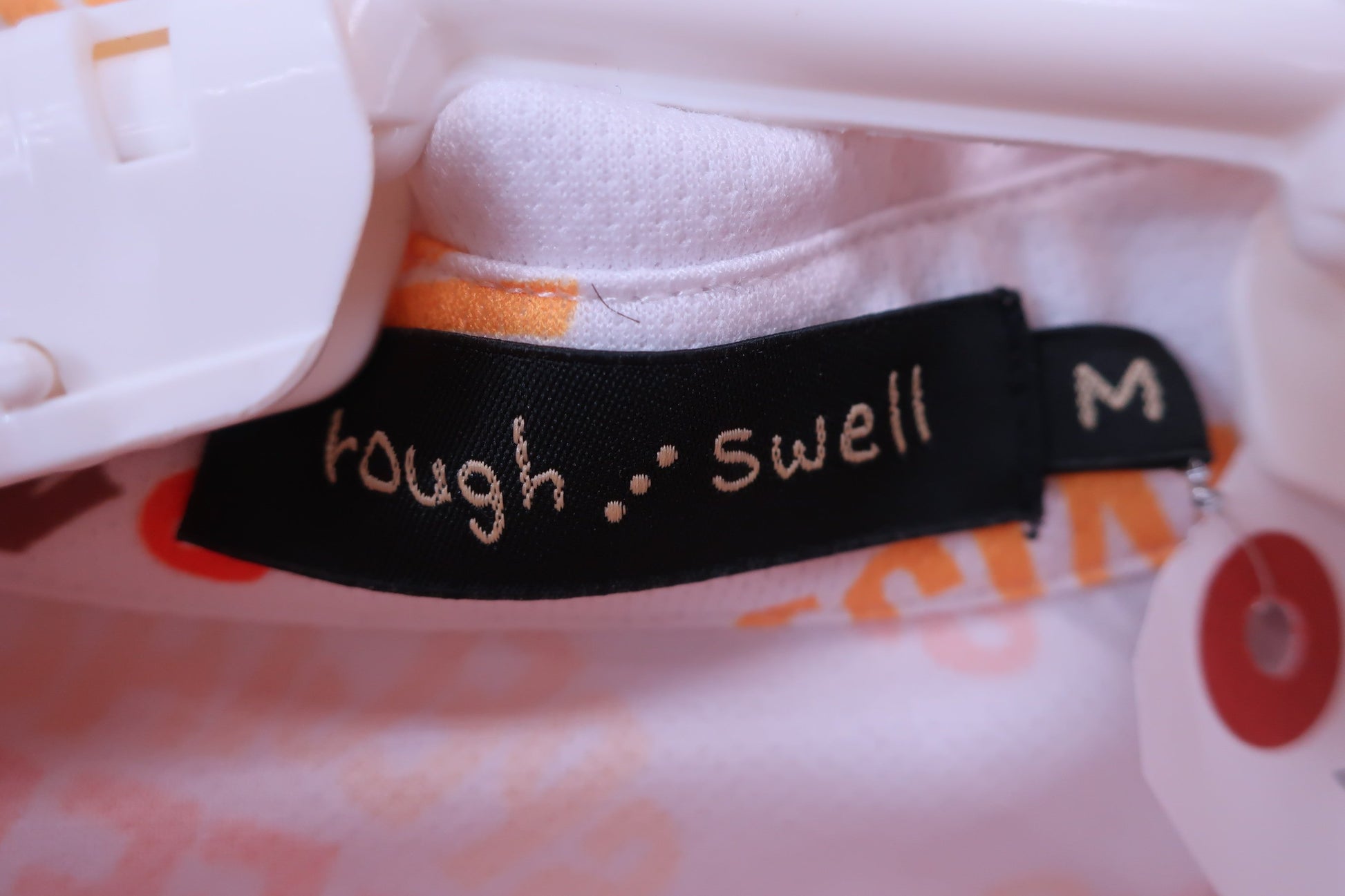 rough&swell(ラフ＆スウェル) ポロシャツ 白オレンジ系総柄 メンズ M A