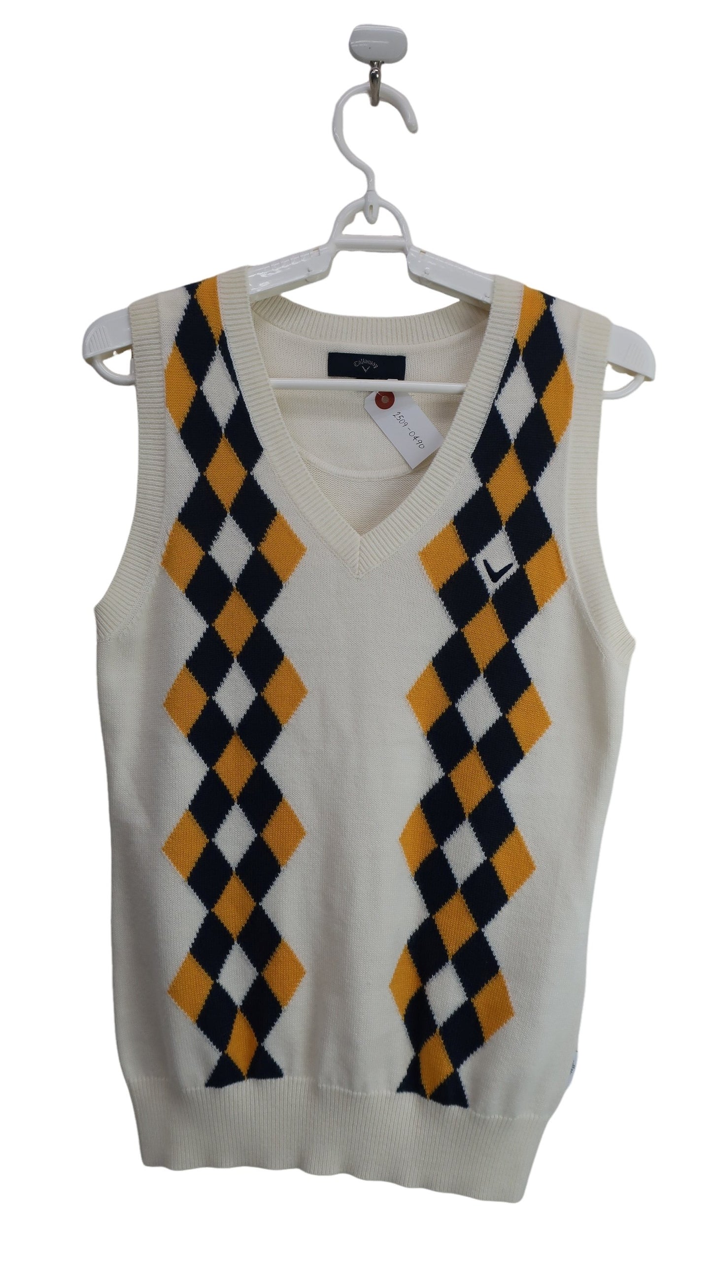 Callaway(キャロウェイ) ニットベスト クリームアーガイル柄 レディース M 241-261835 A