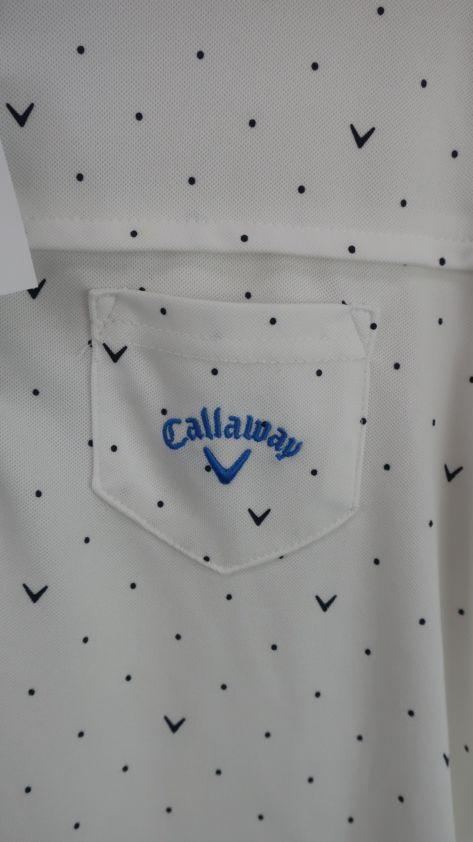 Callaway(キャロウェイ) ポロシャツ 白ネイビードット柄 レディース L 241-6957803 B