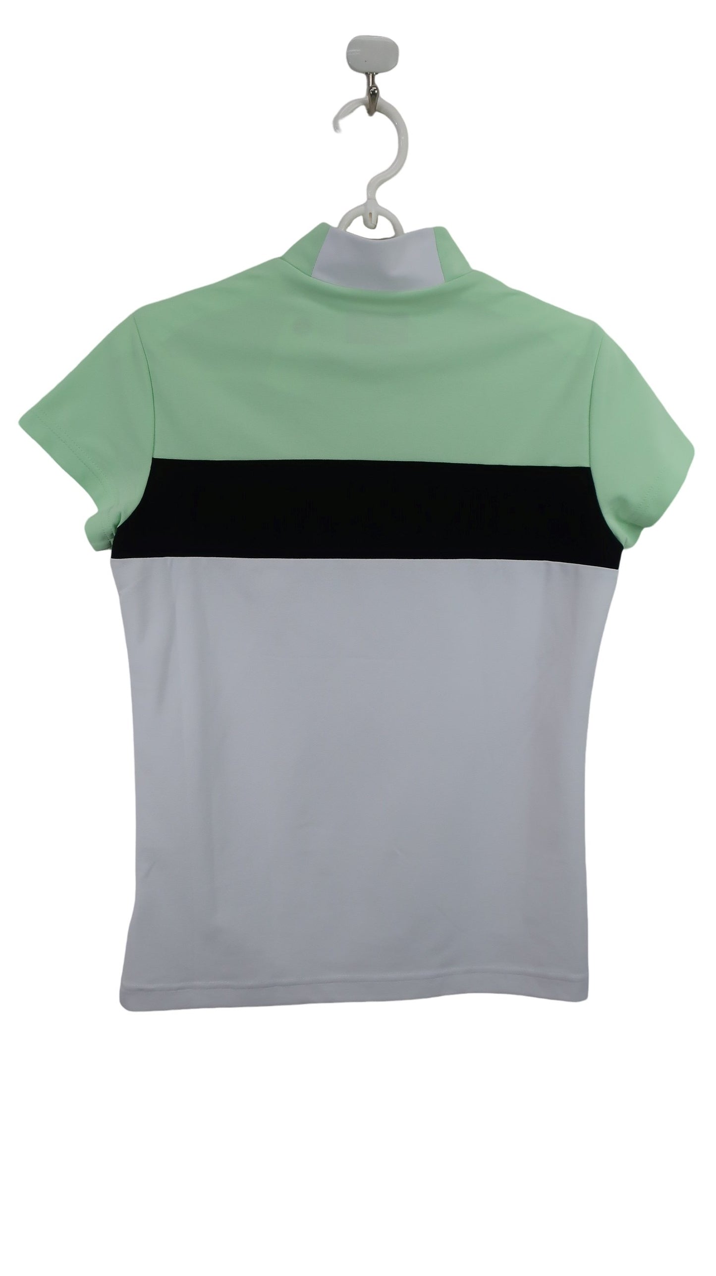 New Balance golf(ニューバランスゴルフ) 半袖モックネックシャツ エメラルドグリーン黒白 レディース 1 A
