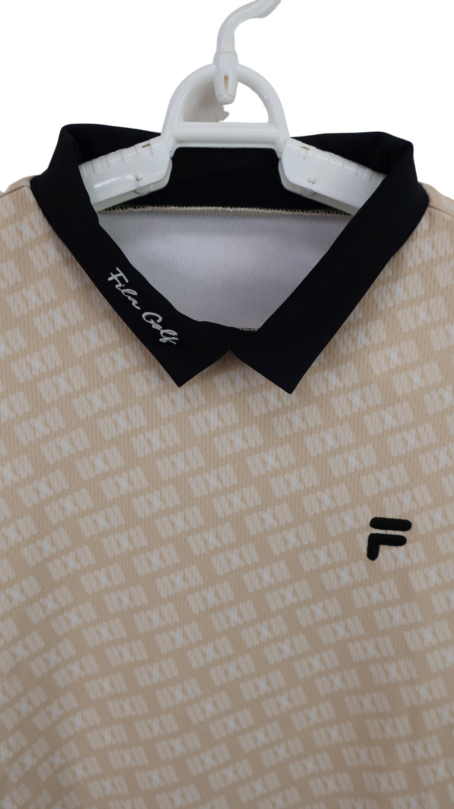 FILA GOLF(フィラゴルフ) ポロシャツ ベージュロゴ柄 レディース M A