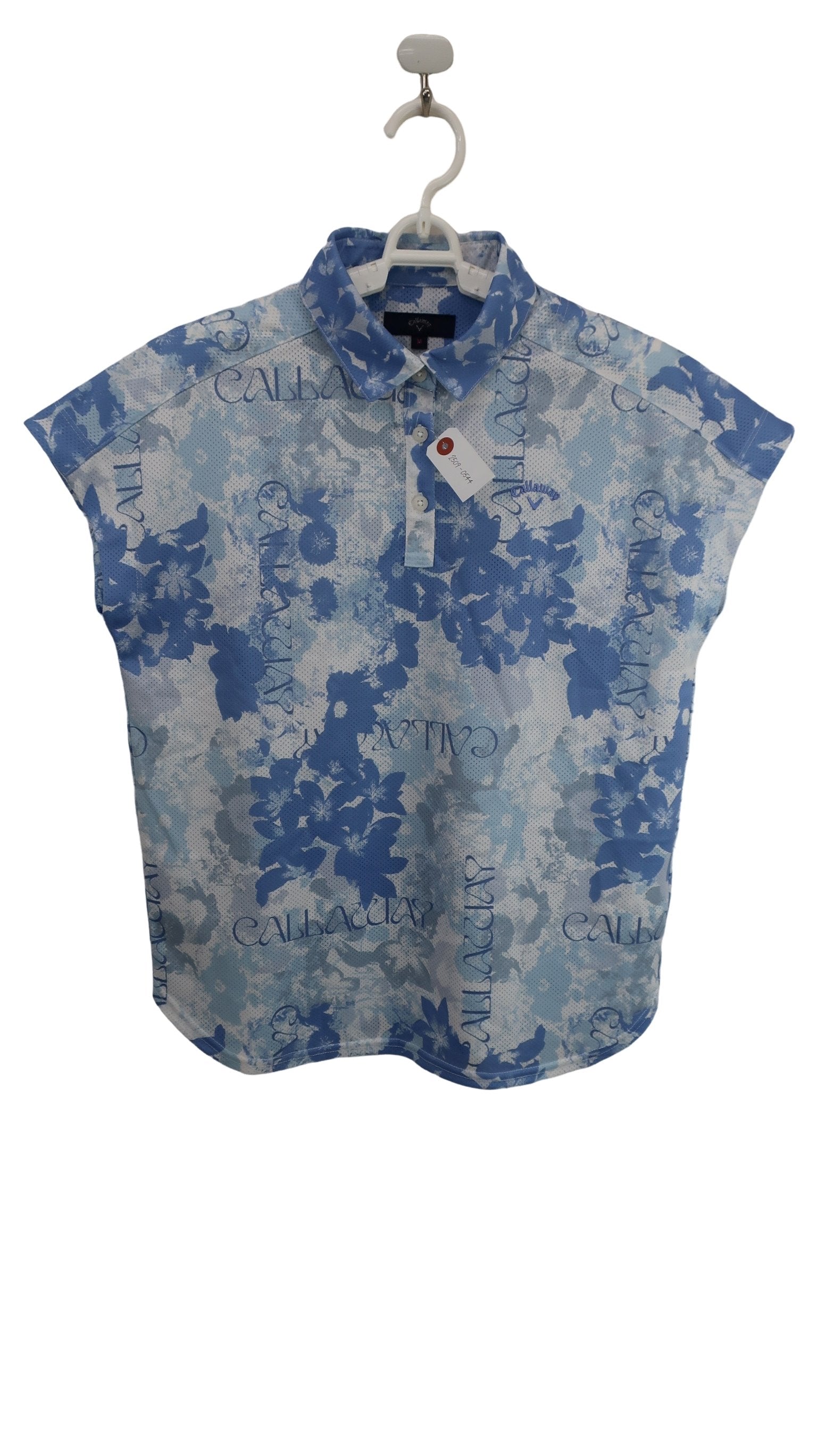 Callaway(キャロウェイ) ポロシャツ 水色白総柄 レディース M C25134215 A