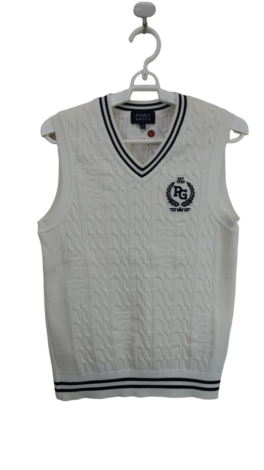 PEARLY GATES(パーリーゲイツ) ニットベスト 白 レディース 0 055-1173302 A