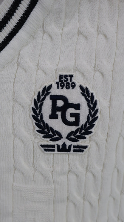 PEARLY GATES(パーリーゲイツ) ニットベスト 白 レディース 0 055-1173302 A