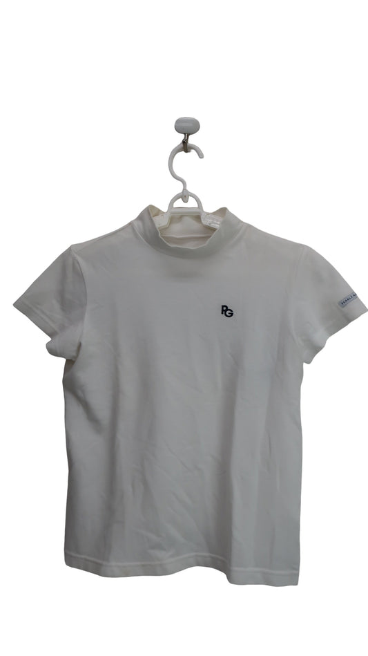 PEARLY GATES(パーリーゲイツ) 半袖モックネックシャツ 白 レディース 0 055-2267608 C