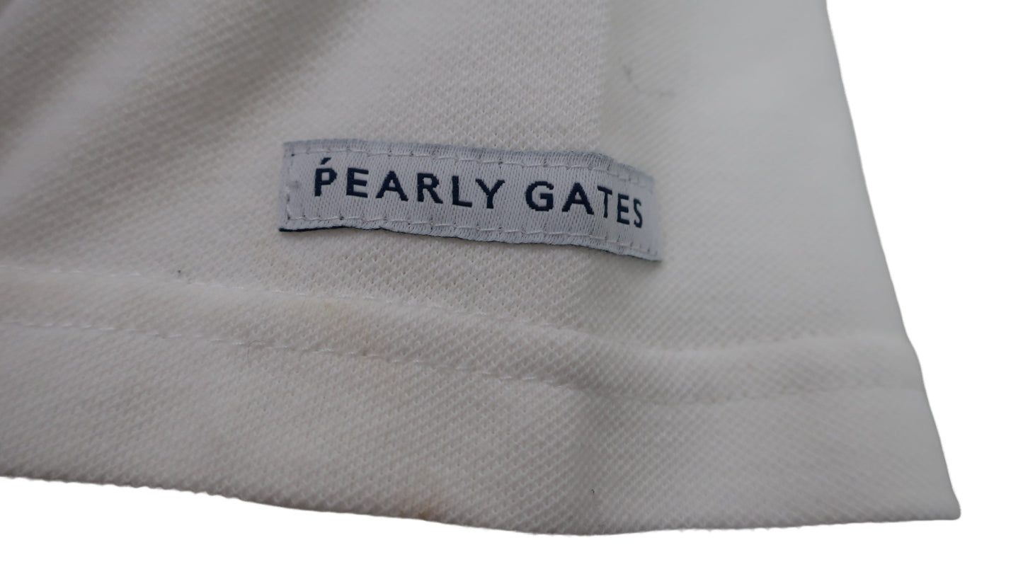 PEARLY GATES(パーリーゲイツ) 半袖モックネックシャツ 白 レディース 0 055-2267608 C