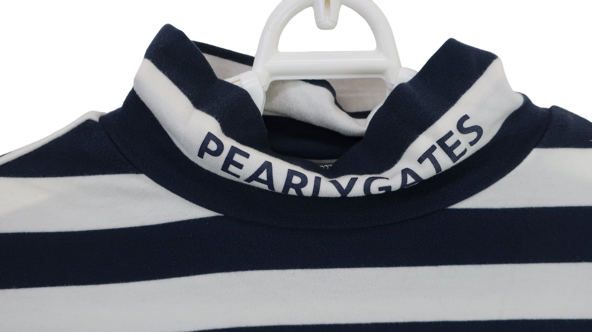 PEARLY GATES(パーリーゲイツ) ハイネックシャツ 白ネイビーボーダー レディース 0 055-1166106 B