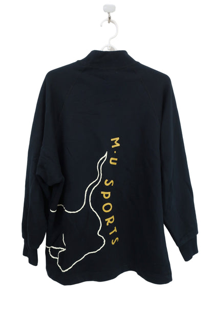 M.U SPORTS(エムユースポーツ) トレーナー 黒 レディース F B