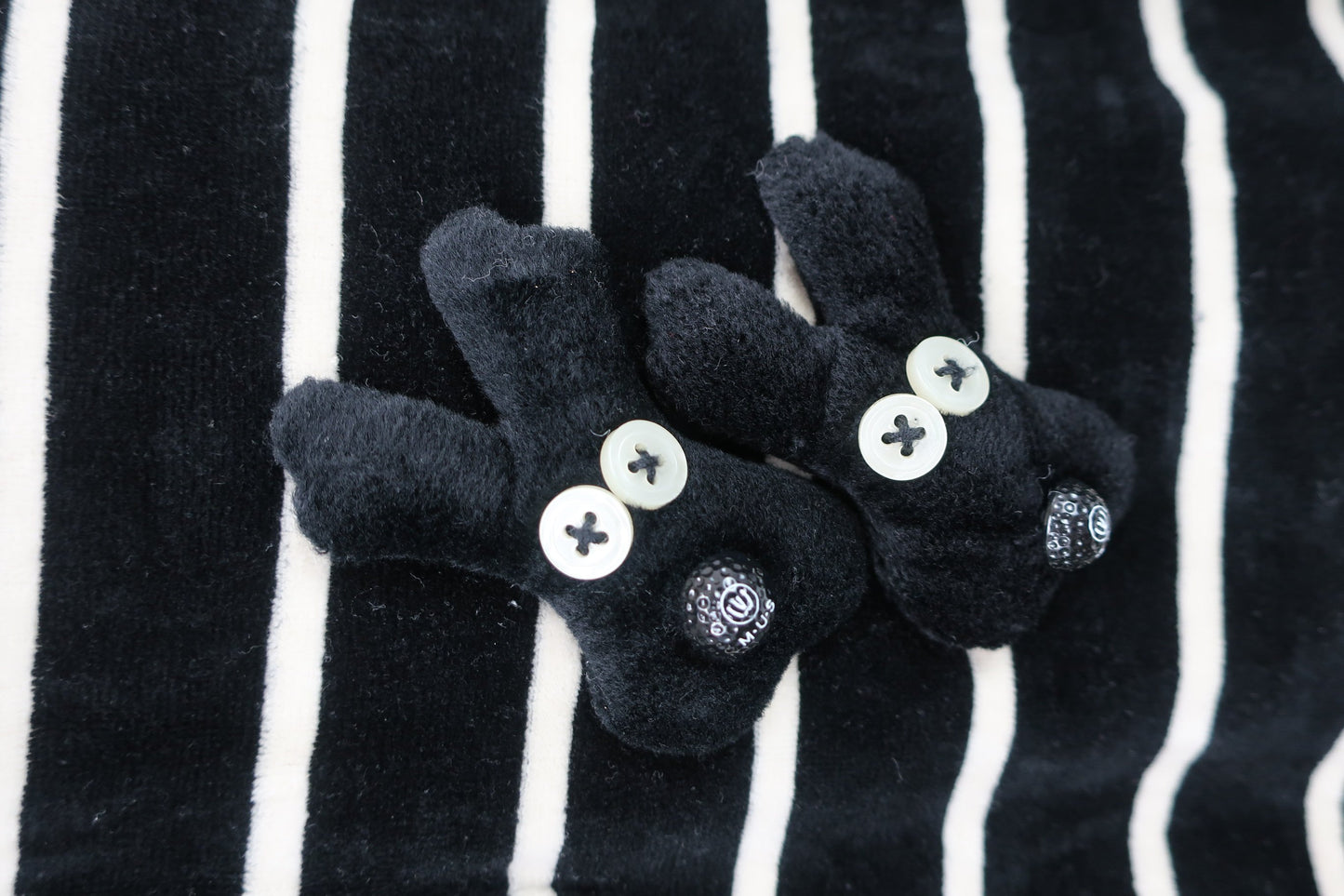 M.U SPORTS(エムユースポーツ) ハーフジップトレーナー 黒白ボーダー レディース F B