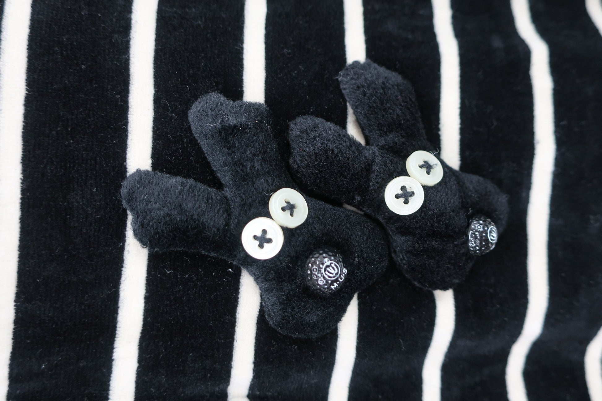 M.U SPORTS(エムユースポーツ) ハーフジップトレーナー 黒白ボーダー レディース F B