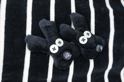 M.U SPORTS(エムユースポーツ) ハーフジップトレーナー 黒白ボーダー レディース F B