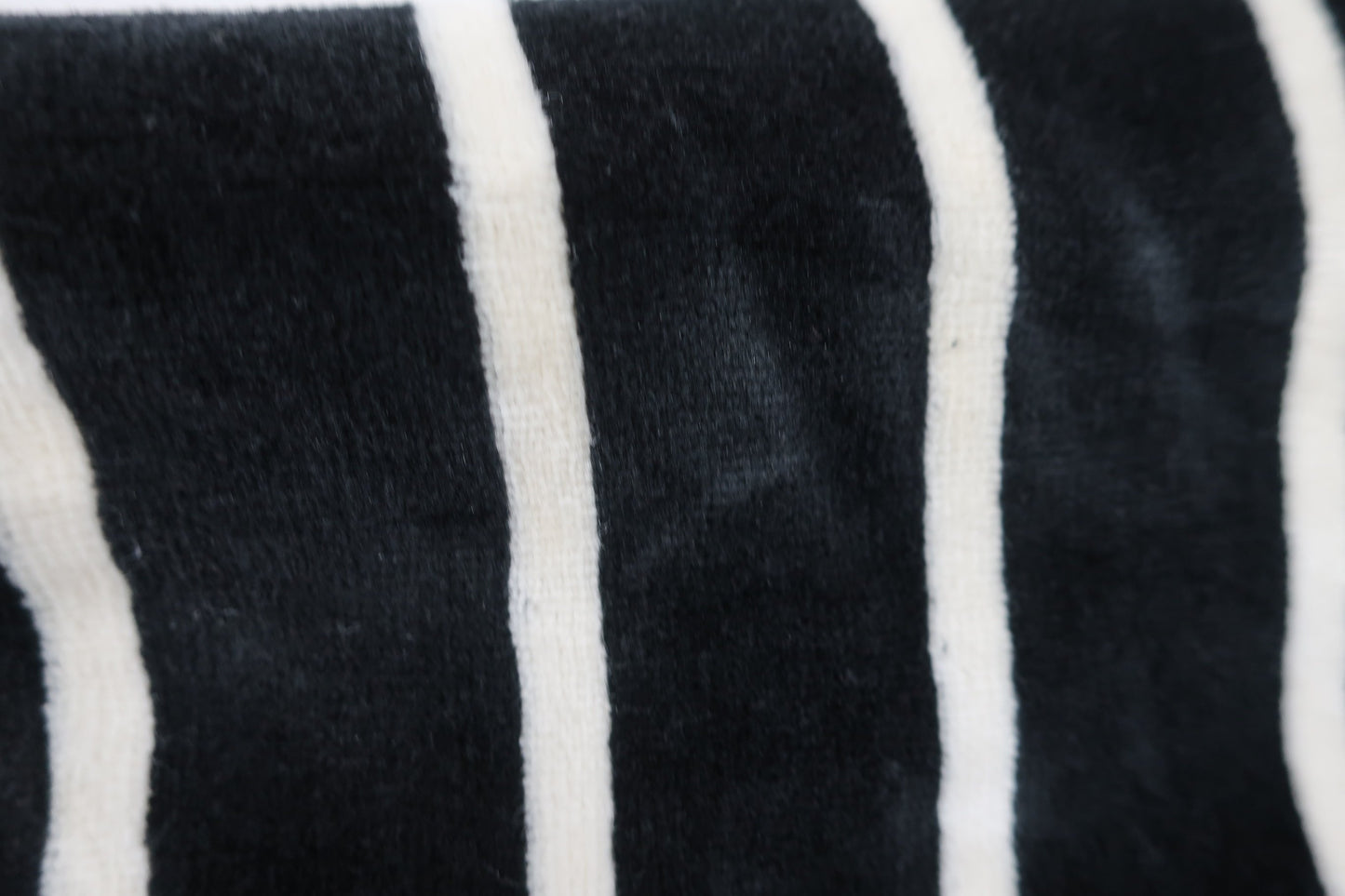 M.U SPORTS(エムユースポーツ) ハーフジップトレーナー 黒白ボーダー レディース F B