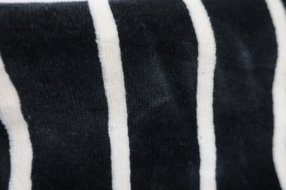 M.U SPORTS(エムユースポーツ) ハーフジップトレーナー 黒白ボーダー レディース F B