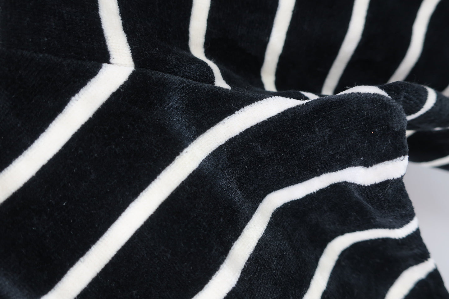 M.U SPORTS(エムユースポーツ) ハーフジップトレーナー 黒白ボーダー レディース F B