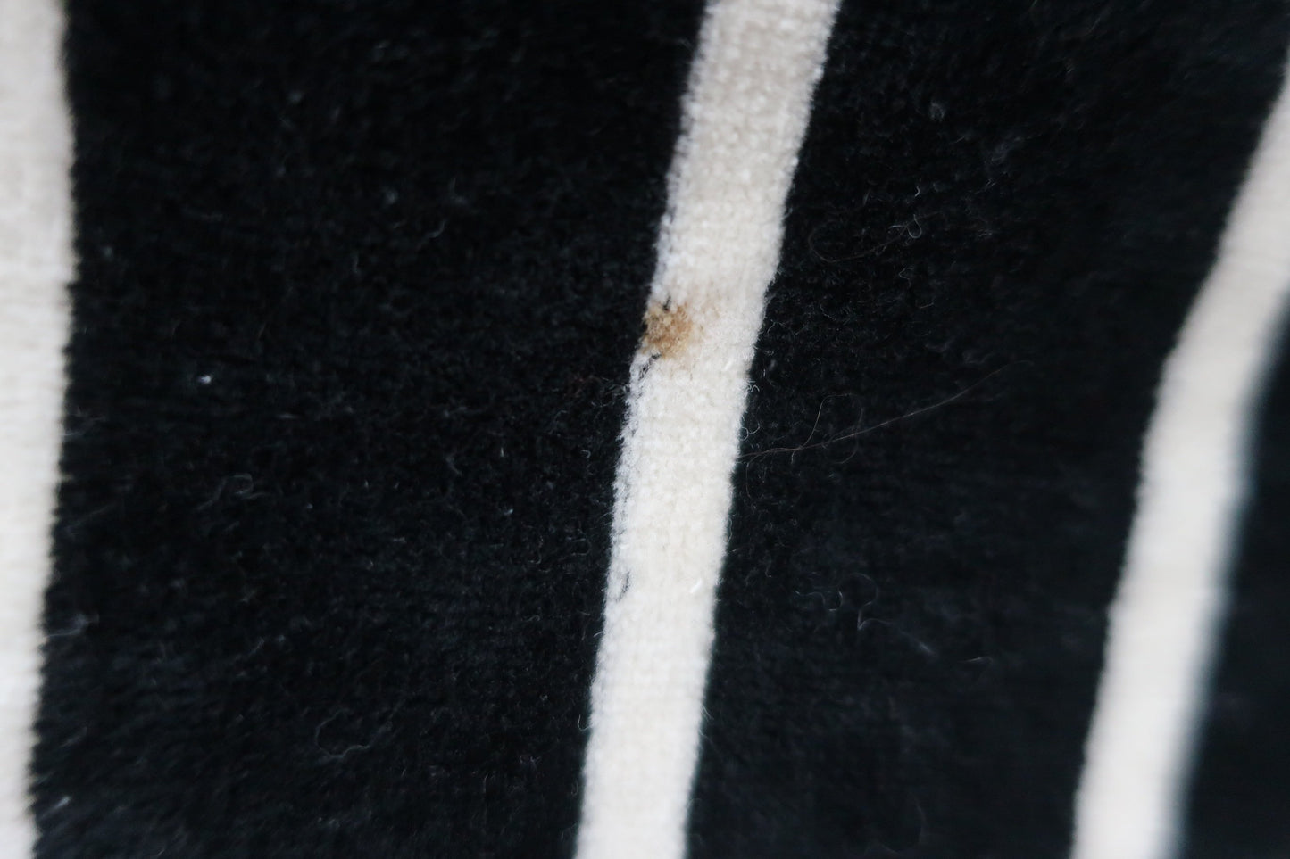 M.U SPORTS(エムユースポーツ) ハーフジップトレーナー 黒白ボーダー レディース F B