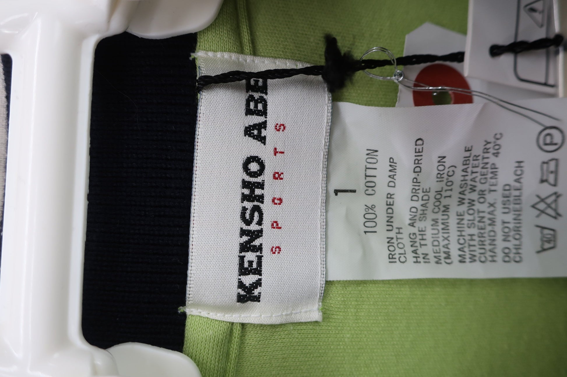 KENSHO ABE(ケンショーアベ) 半袖ポロシャツ 黄緑ネイビー レディース M 061-6703 N