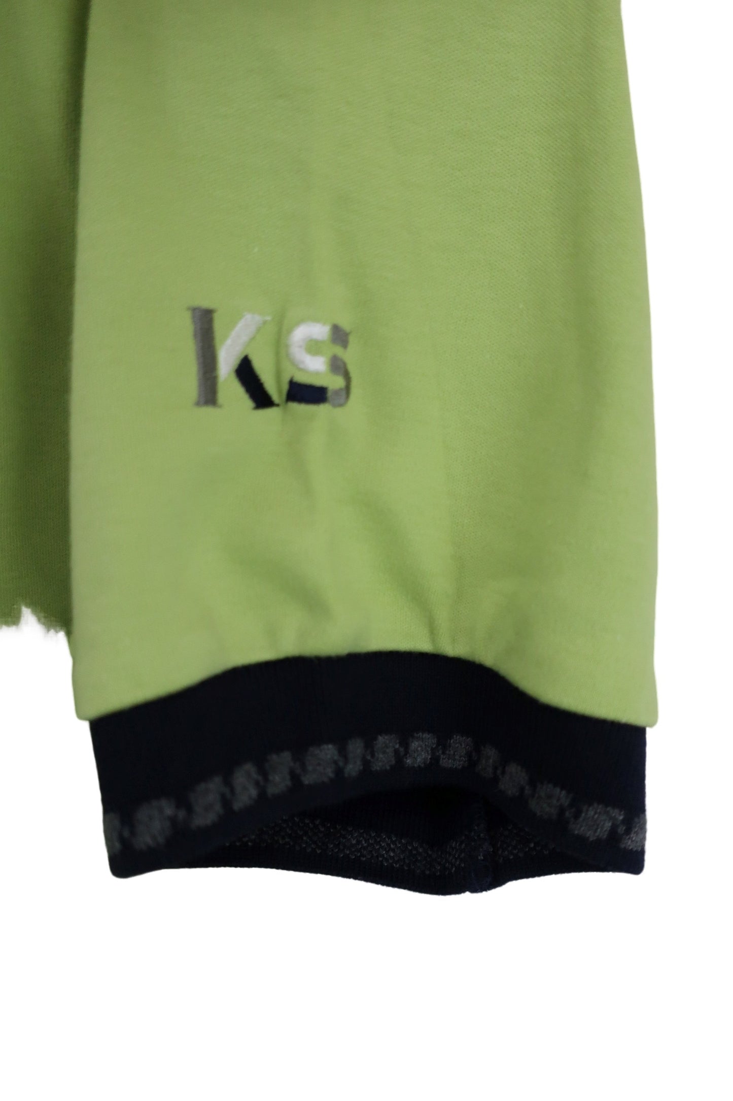 KENSHO ABE(ケンショーアベ) 半袖ポロシャツ 黄緑ネイビー レディース M 061-6703 N