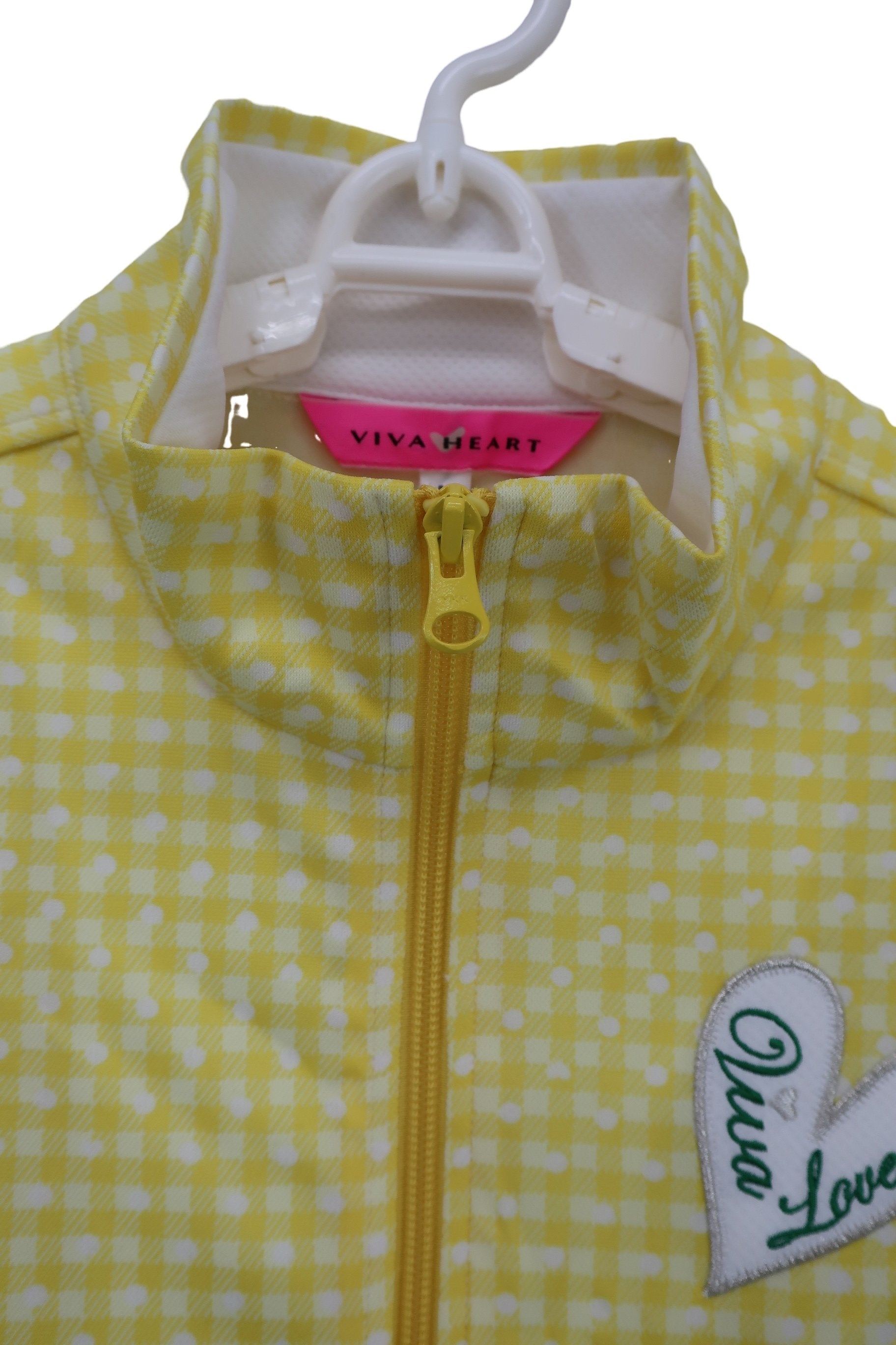 VIVA HEART(ビバハート) ジップアップトレーナー 黄色チェック レディース 40 N