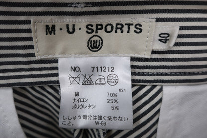 M.U SPORTS(エムユースポーツ) ショートパンツ 黒白ボーダー レディース 40 A