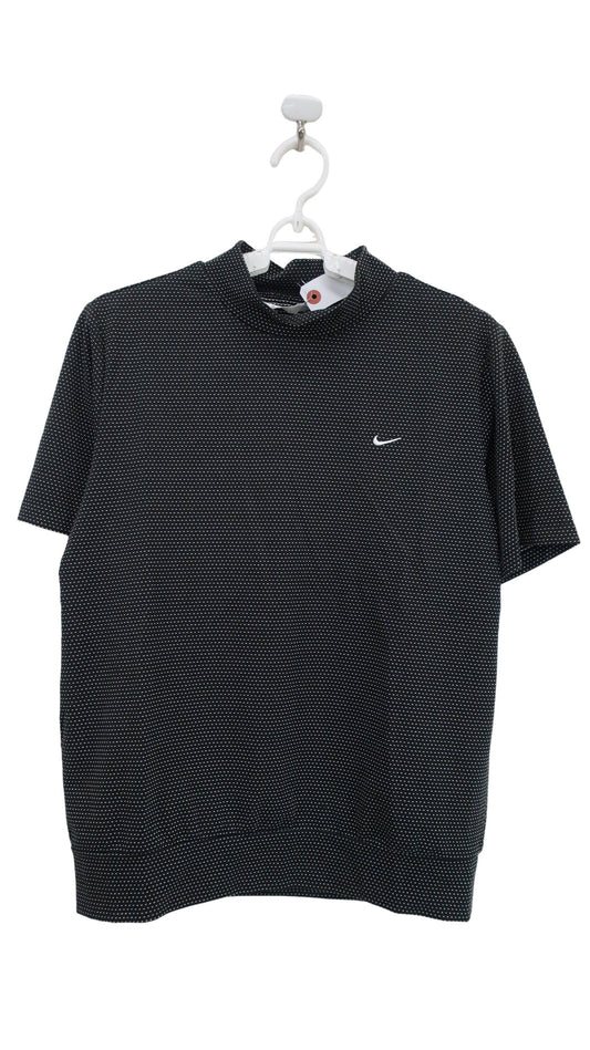 NIKE GOLF(ナイキゴルフ) 半袖モックネックシャツ 黒白ドット柄 レディース L B