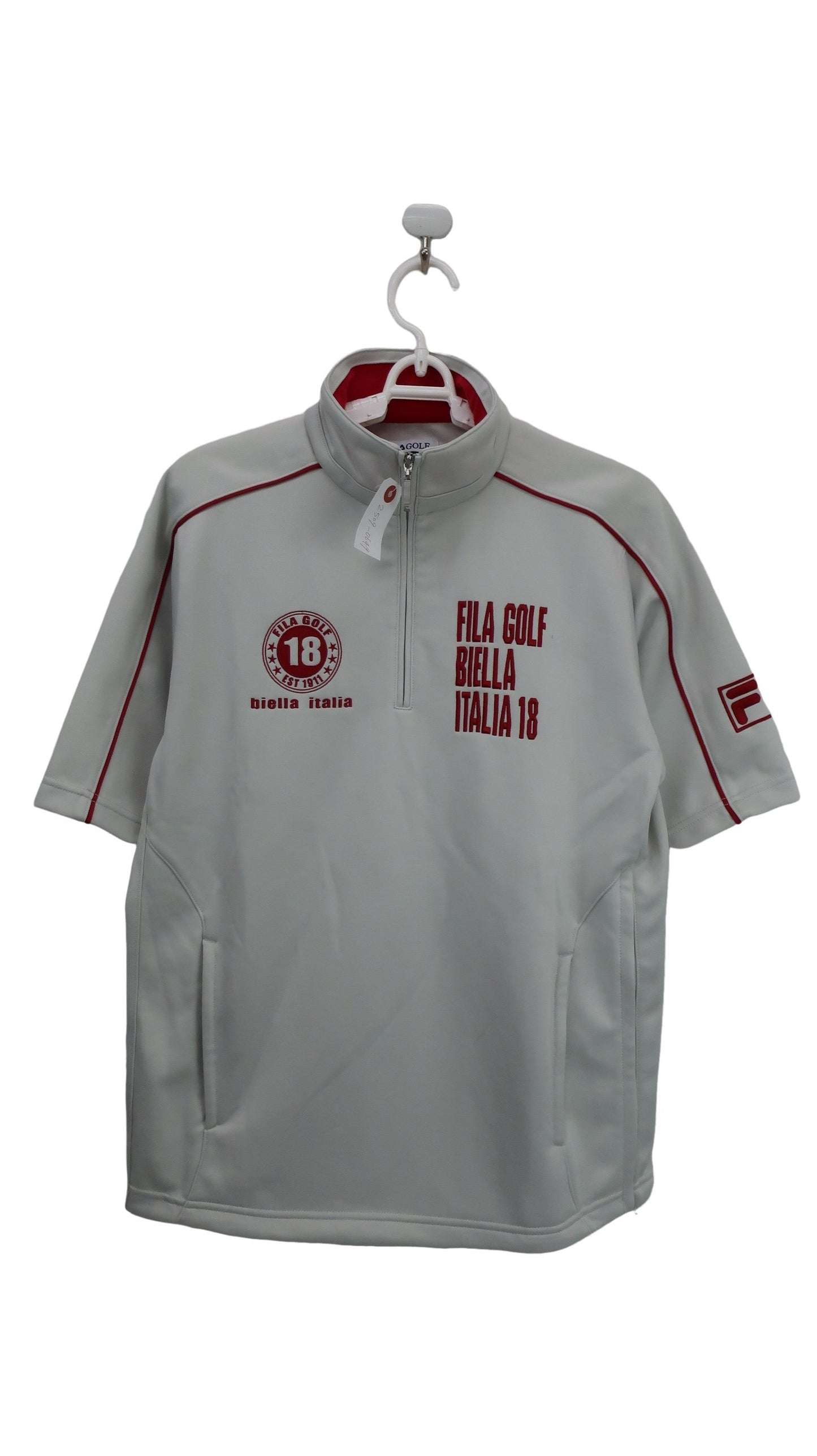 FILA GOLF(フィラゴルフ) 半袖ハーフジップトレーナー グレー レディース M B