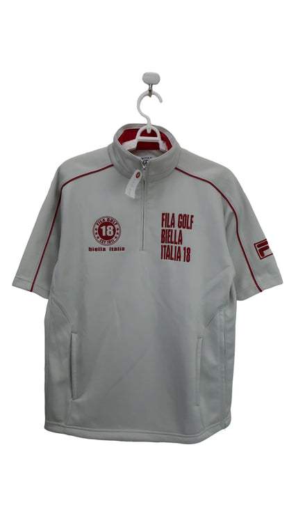 FILA GOLF(フィラゴルフ) 半袖ハーフジップトレーナー グレー レディース M B