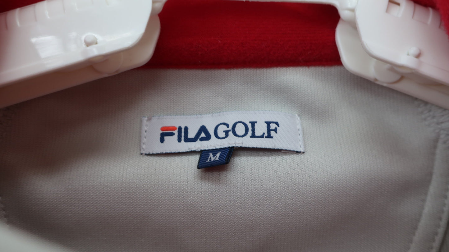 FILA GOLF(フィラゴルフ) 半袖ハーフジップトレーナー グレー レディース M B