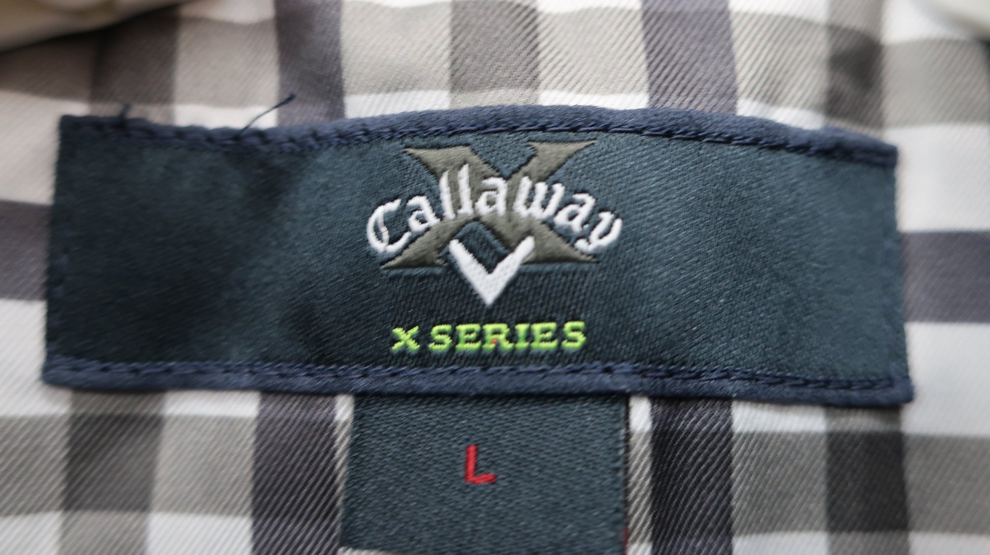 Callaway(キャロウェイ) 半袖フルジップナイロンジャケット 白黒チェック レディース L A