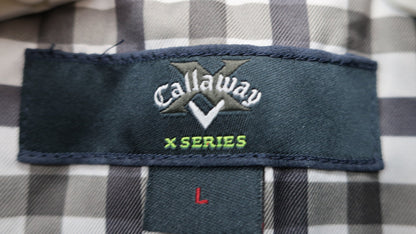 Callaway(キャロウェイ) 半袖フルジップナイロンジャケット 白黒チェック レディース L A