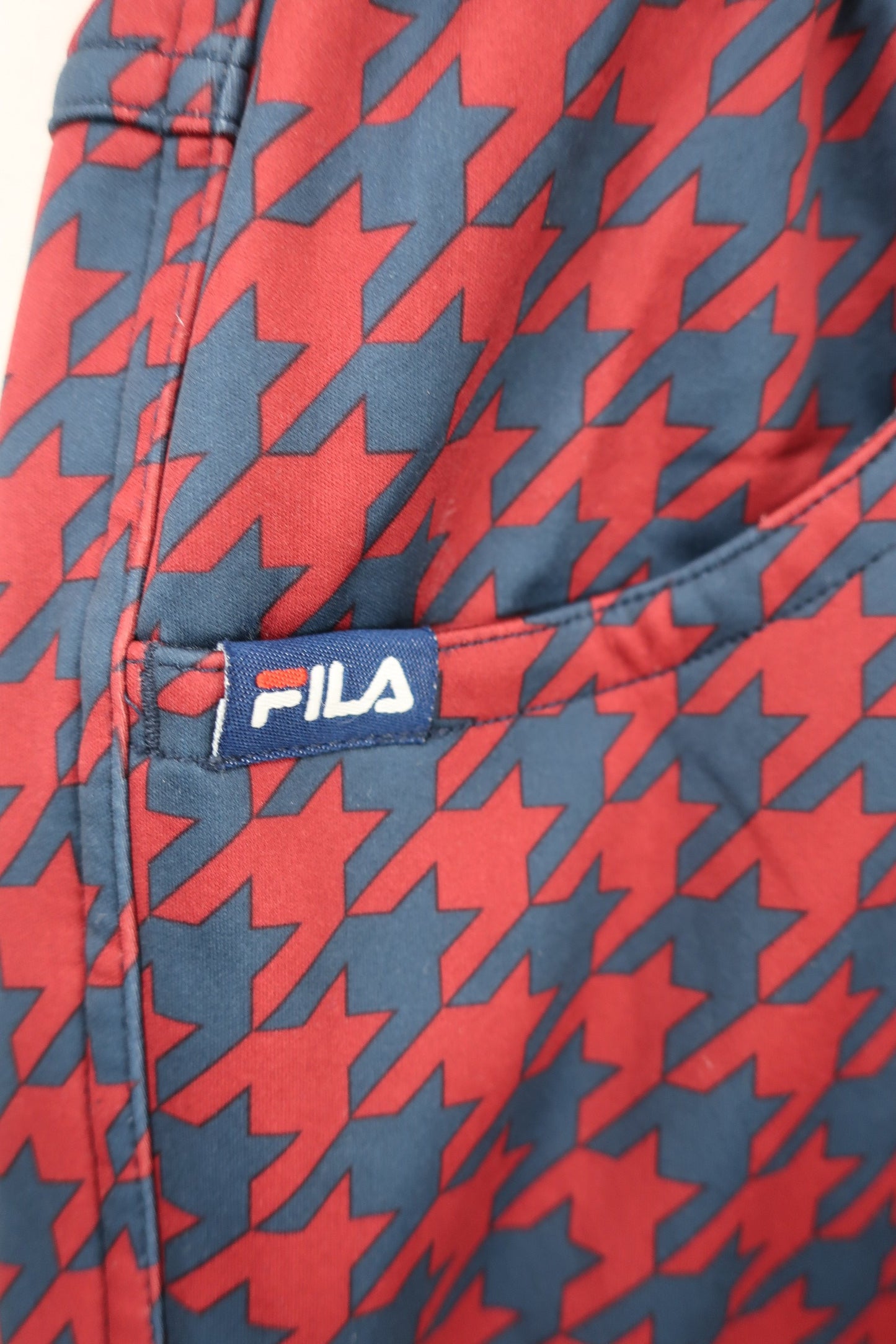 FILA GOLF(フィラゴルフ) ナイロンパンツ ネイビー赤千鳥柄 レディース L A