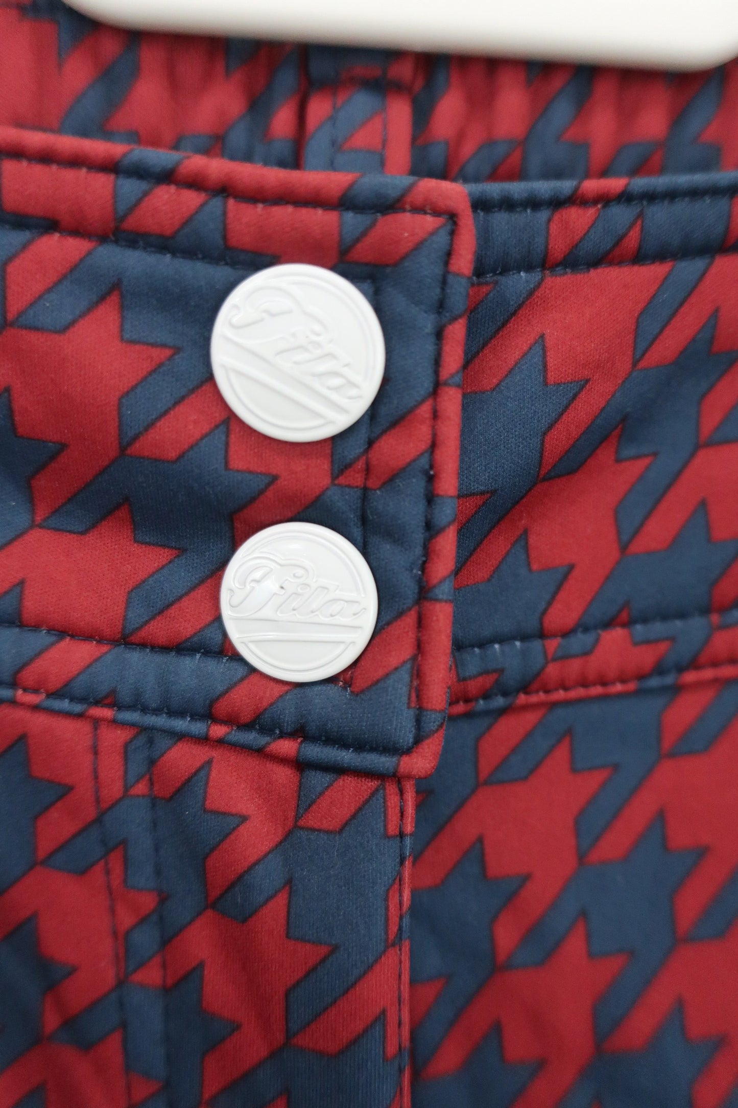 FILA GOLF(フィラゴルフ) ナイロンパンツ ネイビー赤千鳥柄 レディース L A
