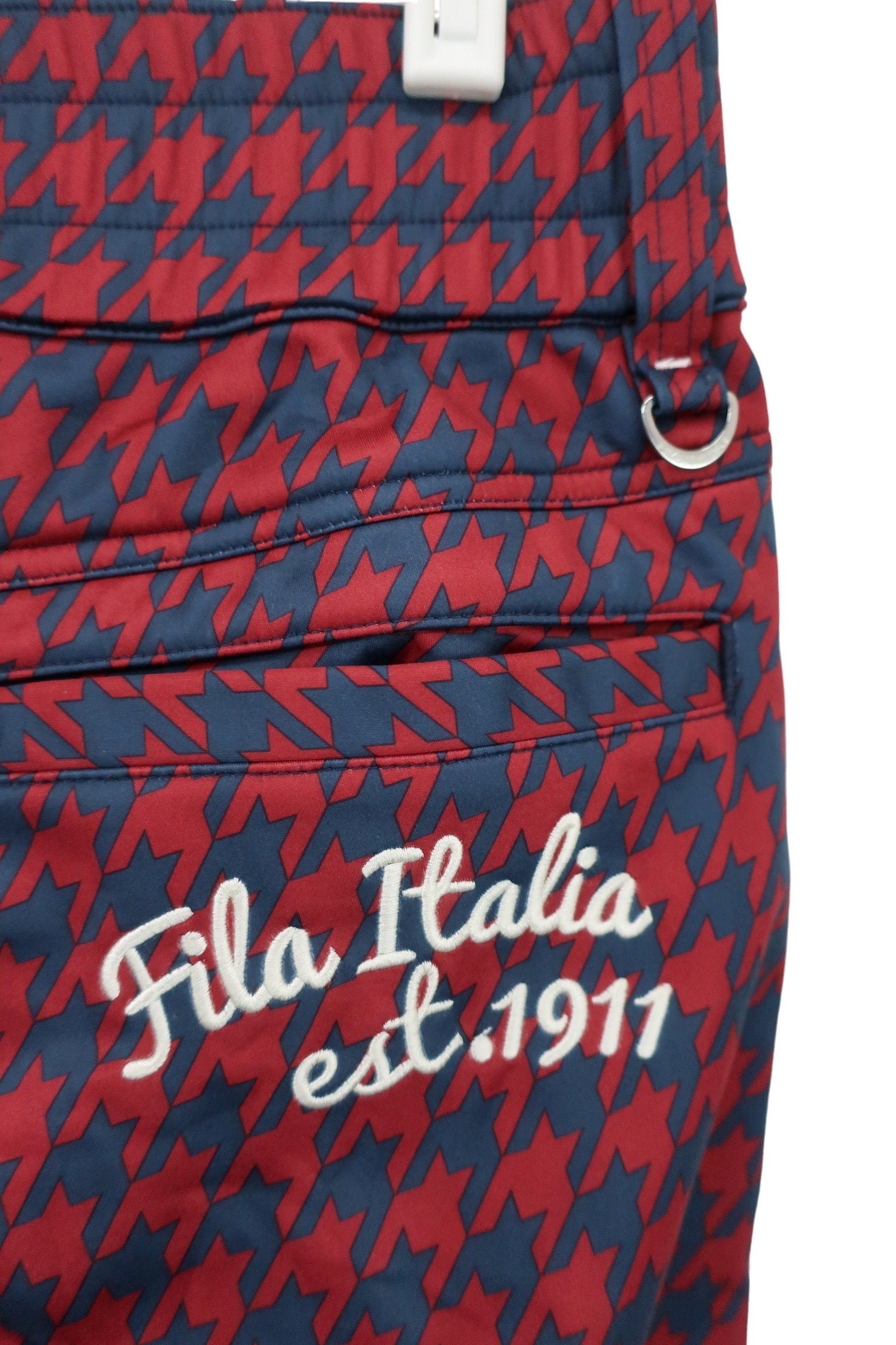 FILA GOLF(フィラゴルフ) ナイロンパンツ ネイビー赤千鳥柄 レディース L A