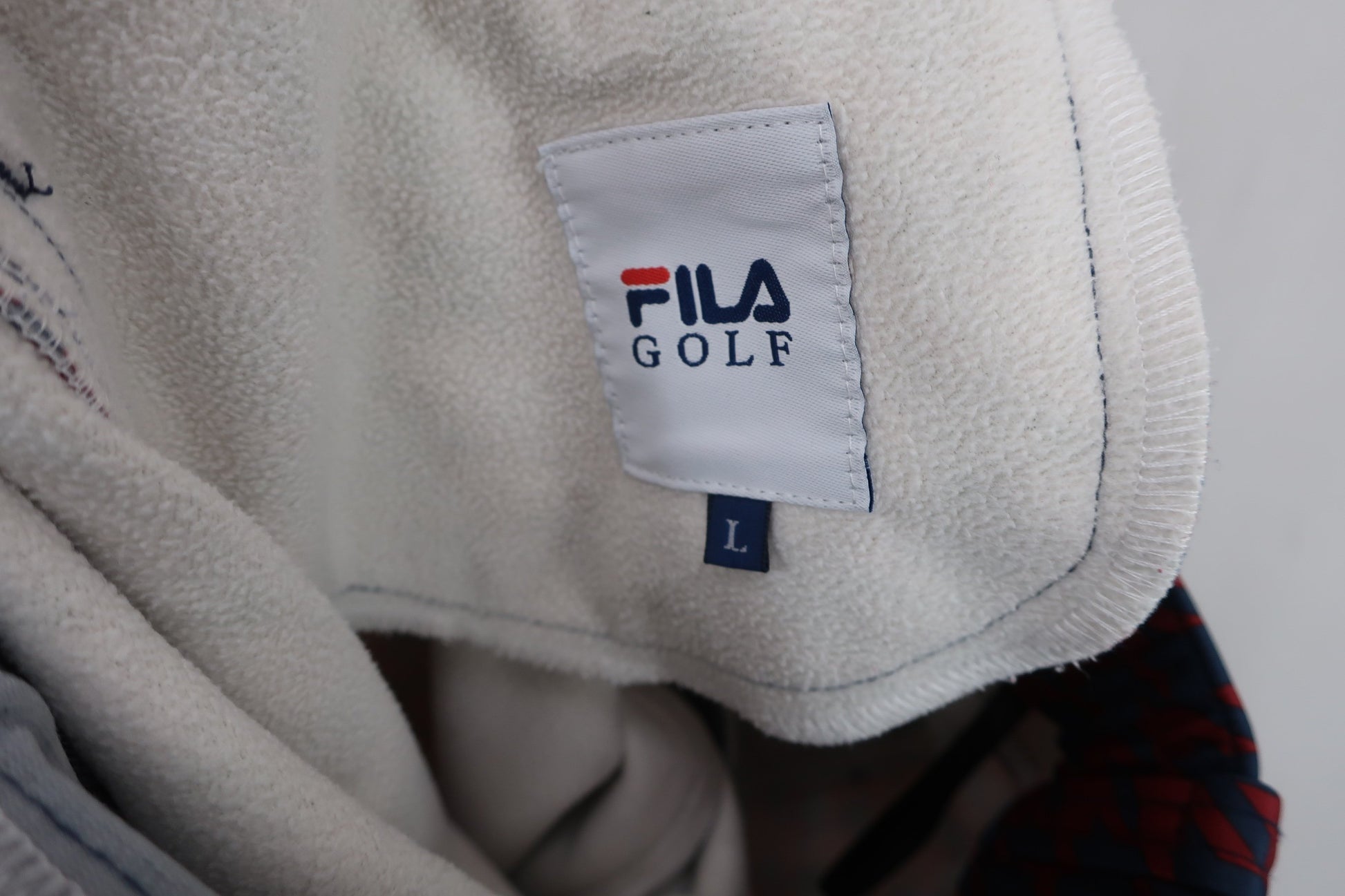 FILA GOLF(フィラゴルフ) ナイロンパンツ ネイビー赤千鳥柄 レディース L A