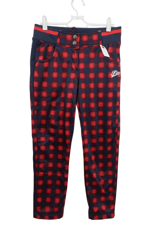 FILA GOLF(フィラゴルフ) パンツ 赤ネイビーチェック レディース M A