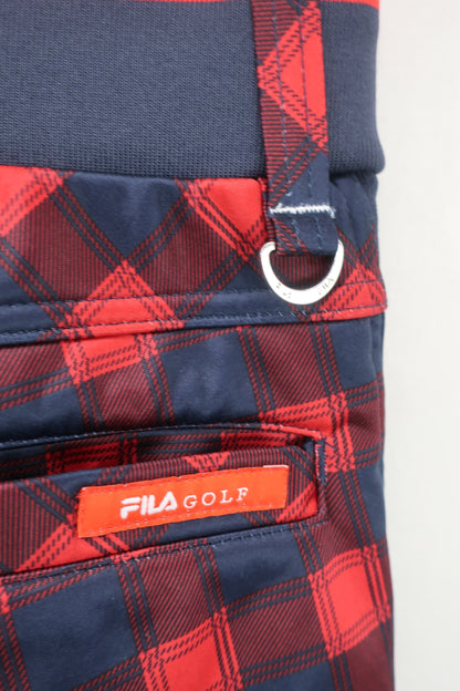 FILA GOLF(フィラゴルフ) パンツ 赤ネイビーチェック レディース M A