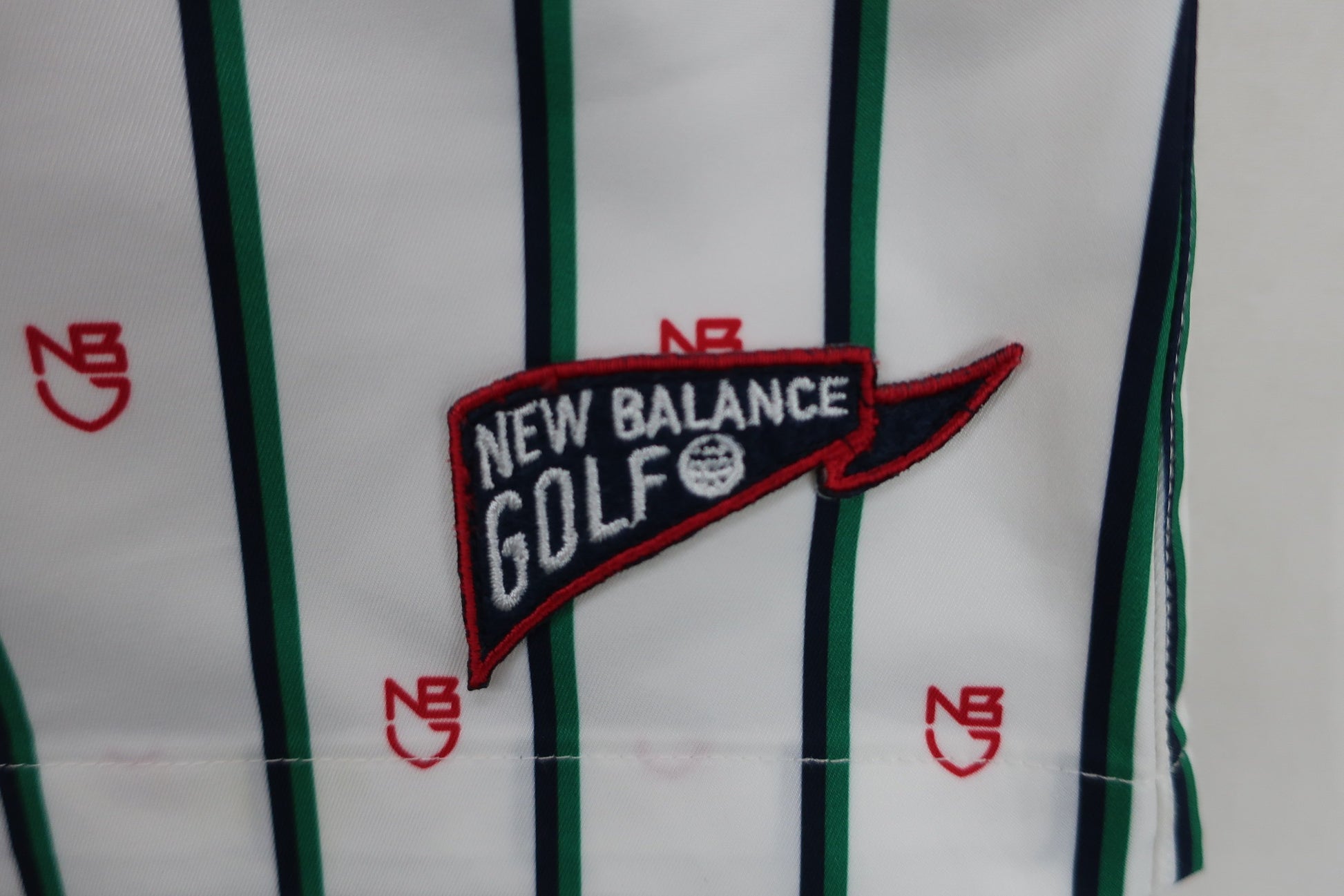 New Balance golf(ニューバランスゴルフ) ショートパンツ 白ネイビー緑ストライプ レディース 2 012-7132503 A