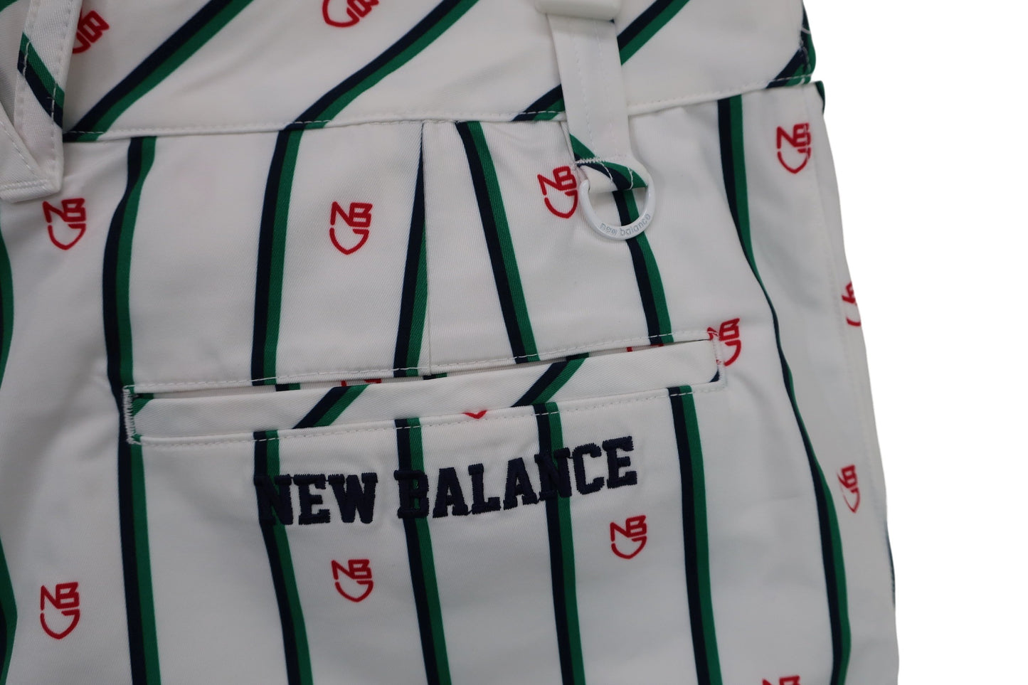 New Balance golf(ニューバランスゴルフ) ショートパンツ 白ネイビー緑ストライプ レディース 2 012-7132503 A